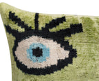 Canvello Luxury Green Smoke Olive Evil Eye Pillow for Couch - 16x16 inch Canvello