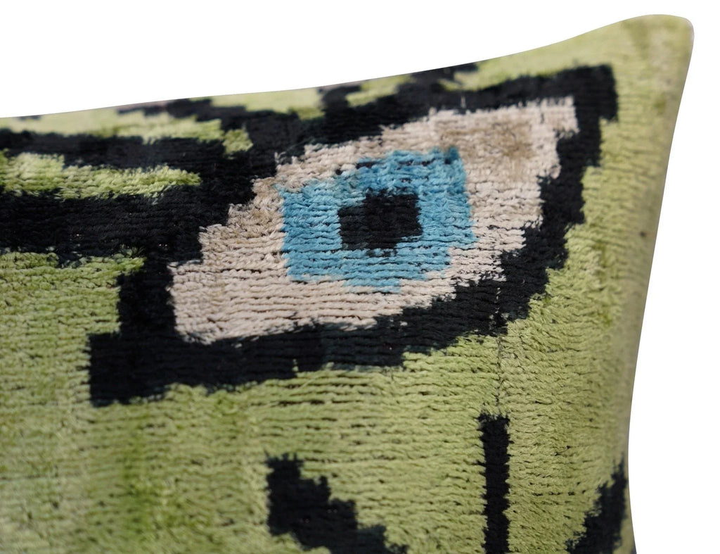 Canvello Luxury Green Smoke Olive Evil Eye Pillow for Couch - 16x16 inch Canvello