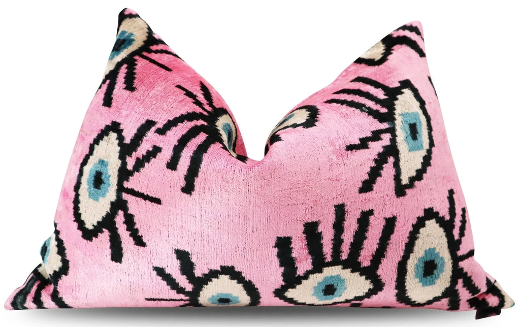 Canvello Luxury Pink Evil Eye Pillow for Couch| 16 x 24 in (40 x 60 cm) Canvello