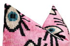 Canvello Luxury Pink Evil Eye Pillow for Couch| X in (40 X Cm), close-up view - House Of Avana