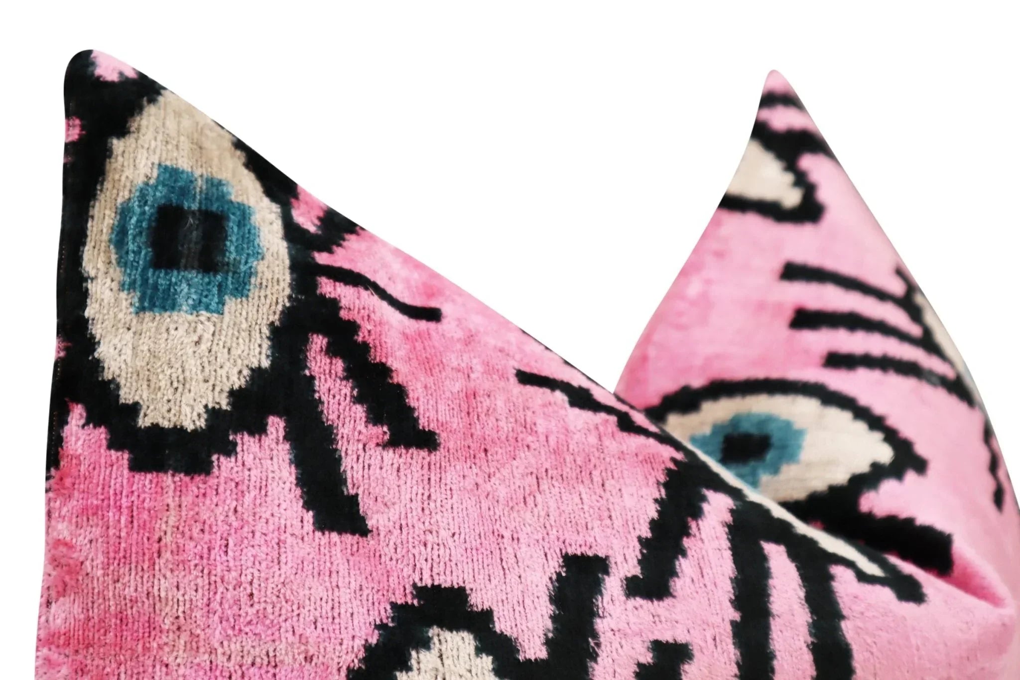 Canvello Luxury Pink Evil Eye Pillow for Couch| X in (40 X Cm), close-up view - House Of Avana