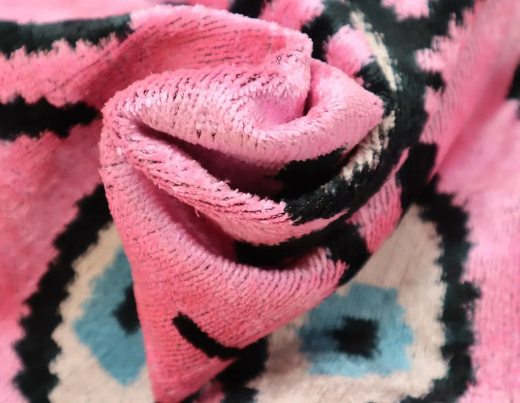 Canvello Luxury Pink Evil Eye Pillow for Couch| X in (40 X Cm), texture detail - House Of Avana