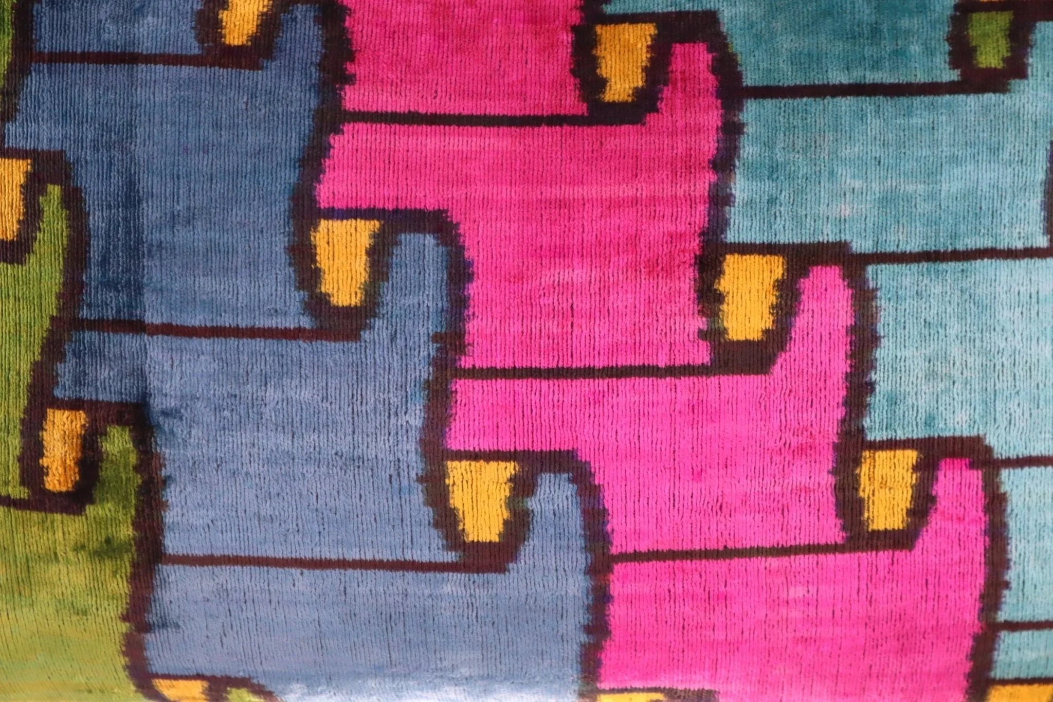 Canvello Multi Color Rainbow Handmade 16x24 Silk Velvet Pillow, Organic Veg Dyed, Down/Feather Filled Canvello