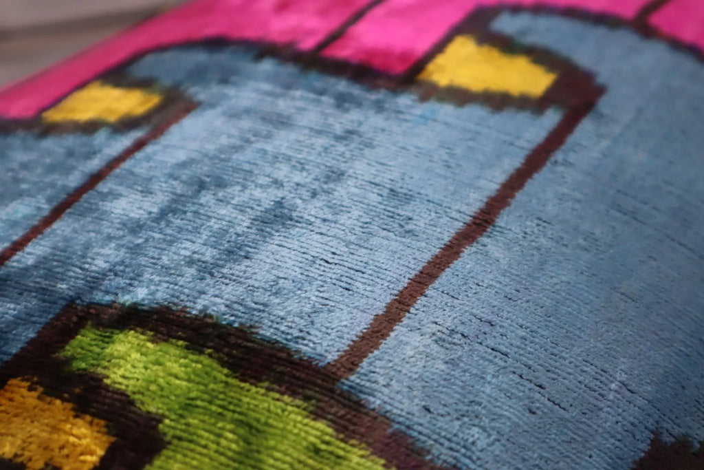 Canvello Multi Color Rainbow Handmade 16x24 Silk Velvet Pillow, Organic Veg Dyed, Down/Feather Filled Canvello