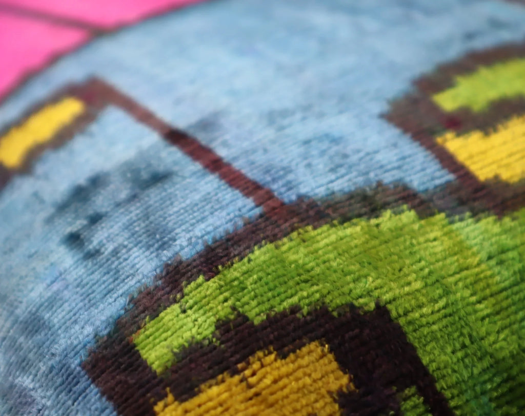 Canvello Multi Color Rainbow Handmade 16x24 Silk Velvet Pillow, Organic Veg Dyed, Down/Feather Filled Canvello