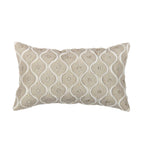 Canvello Naples Embroidered Pillow, Beige/Ivory Canvello