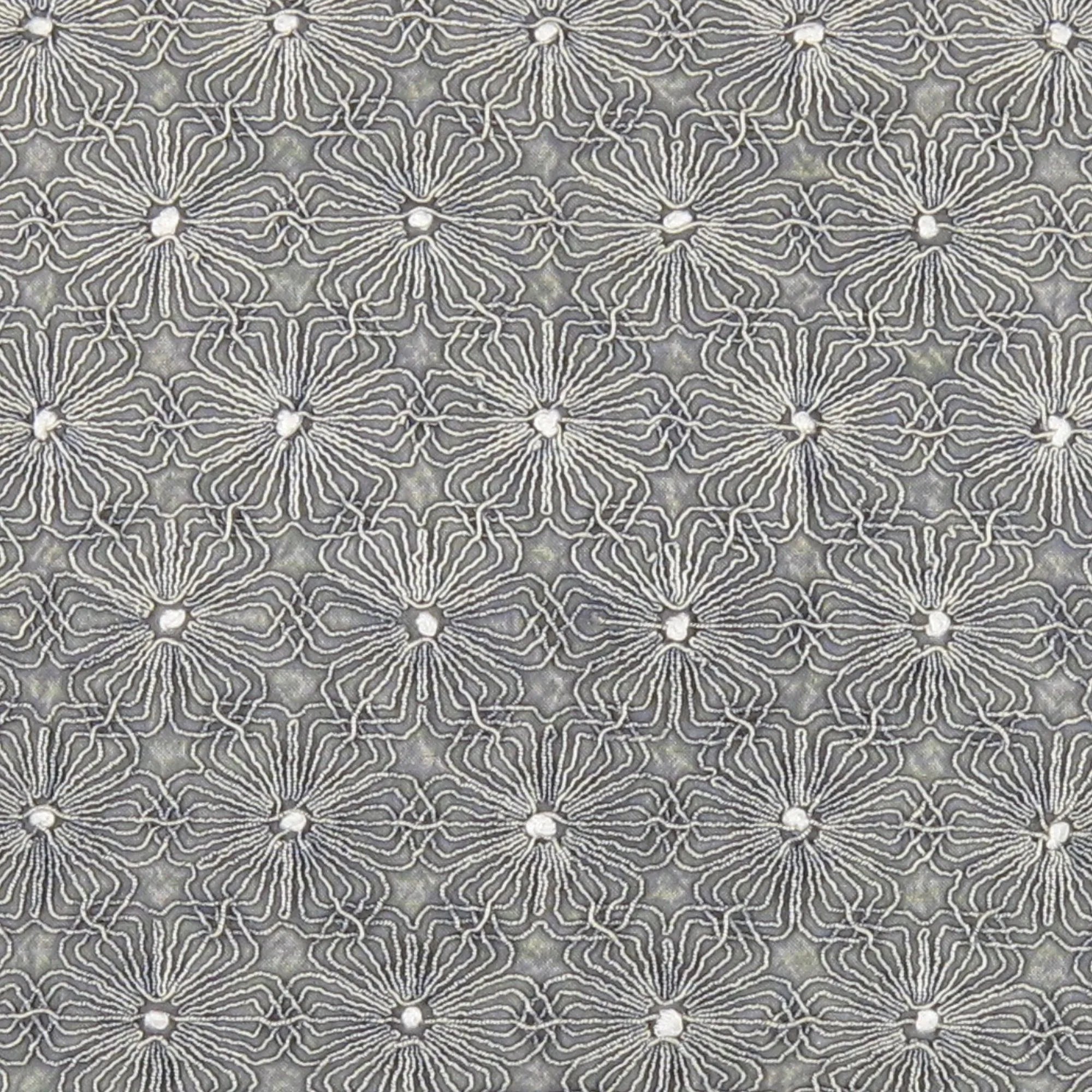 Canvello Naples Embroidered Pillow, Grey/Ivory Canvello