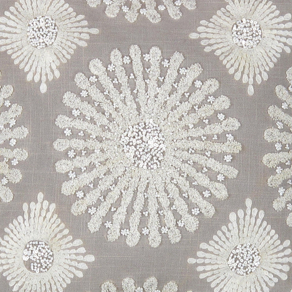 Canvello Naples Embroidered Pillow, Grey/Ivory Canvello