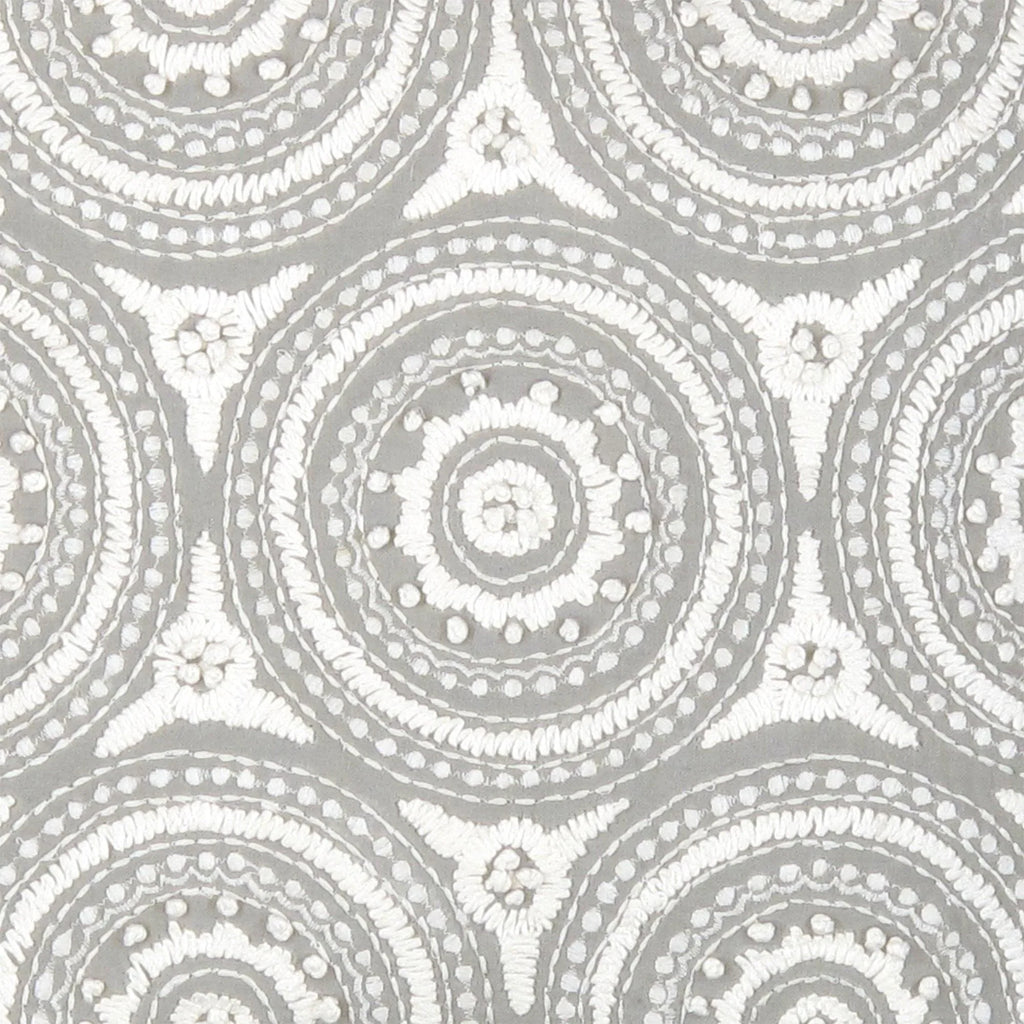 Canvello Naples Embroidered Pillow, Grey/Ivory Canvello