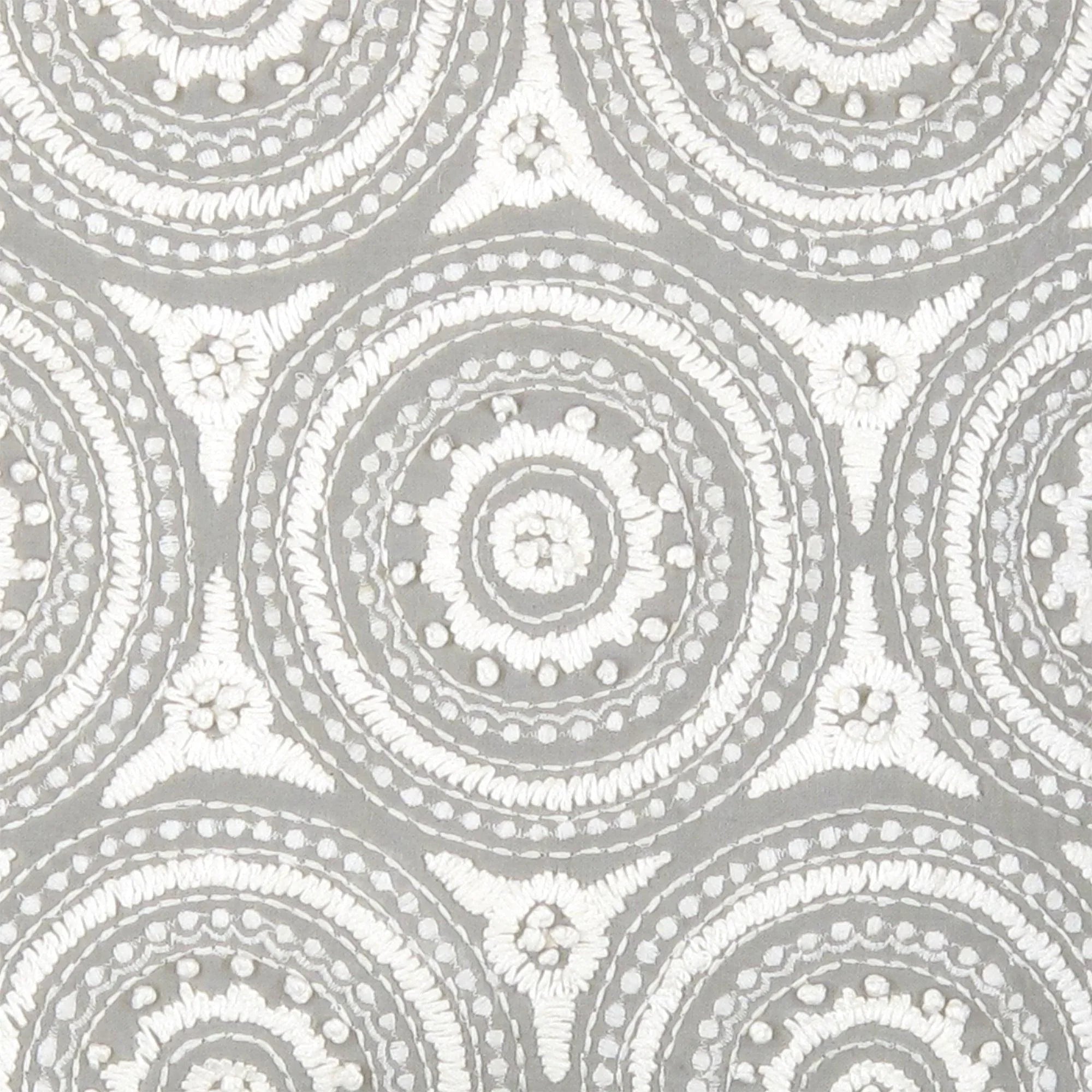 Canvello Naples Embroidered Pillow, Grey/Ivory Canvello