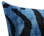 Canvello Naqvy Blue Luxury Tiger Print Throw Pillows | 16 x 24 in (40 x 60 cm) Canvello