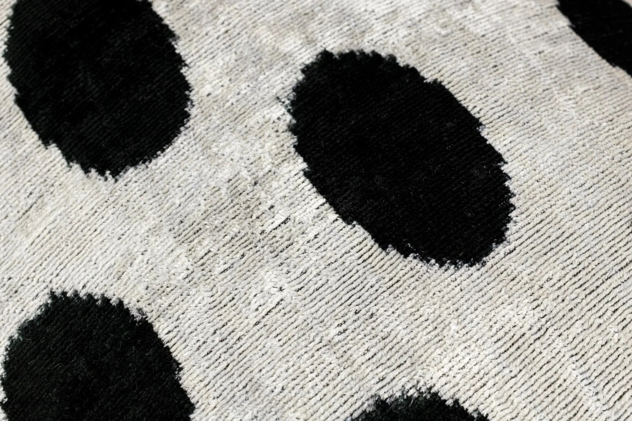 Canvello Organic Handmade Silk Velvet Pillow: 16x24 Inches with Premium Down Feather Insert - All-Natural Vegetable-Dyed Black White Polka Dot Canvello