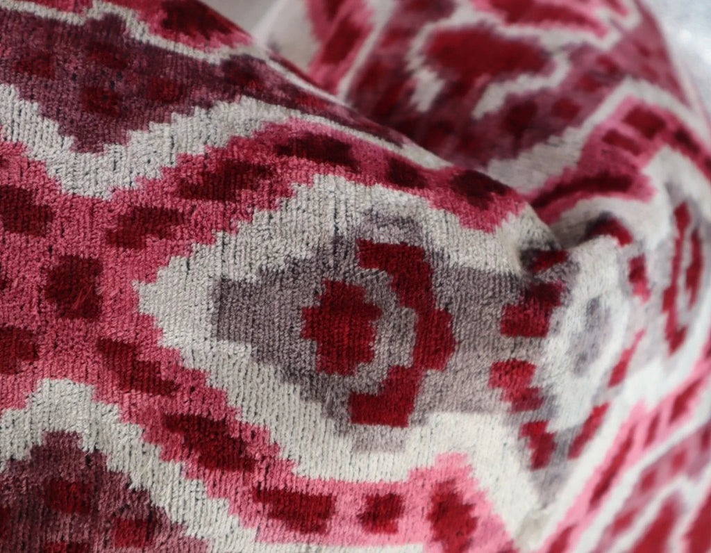 Canvello Pink Gray Handmade 16x24 Silk Velvet Pillow, Organic Veg Dyed, Down/Feather Filled Canvello