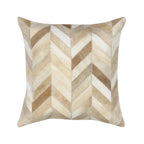 Canvello Safari Chevron L. Brown Cowhide 17" Decorative Throw Pillow Canvello