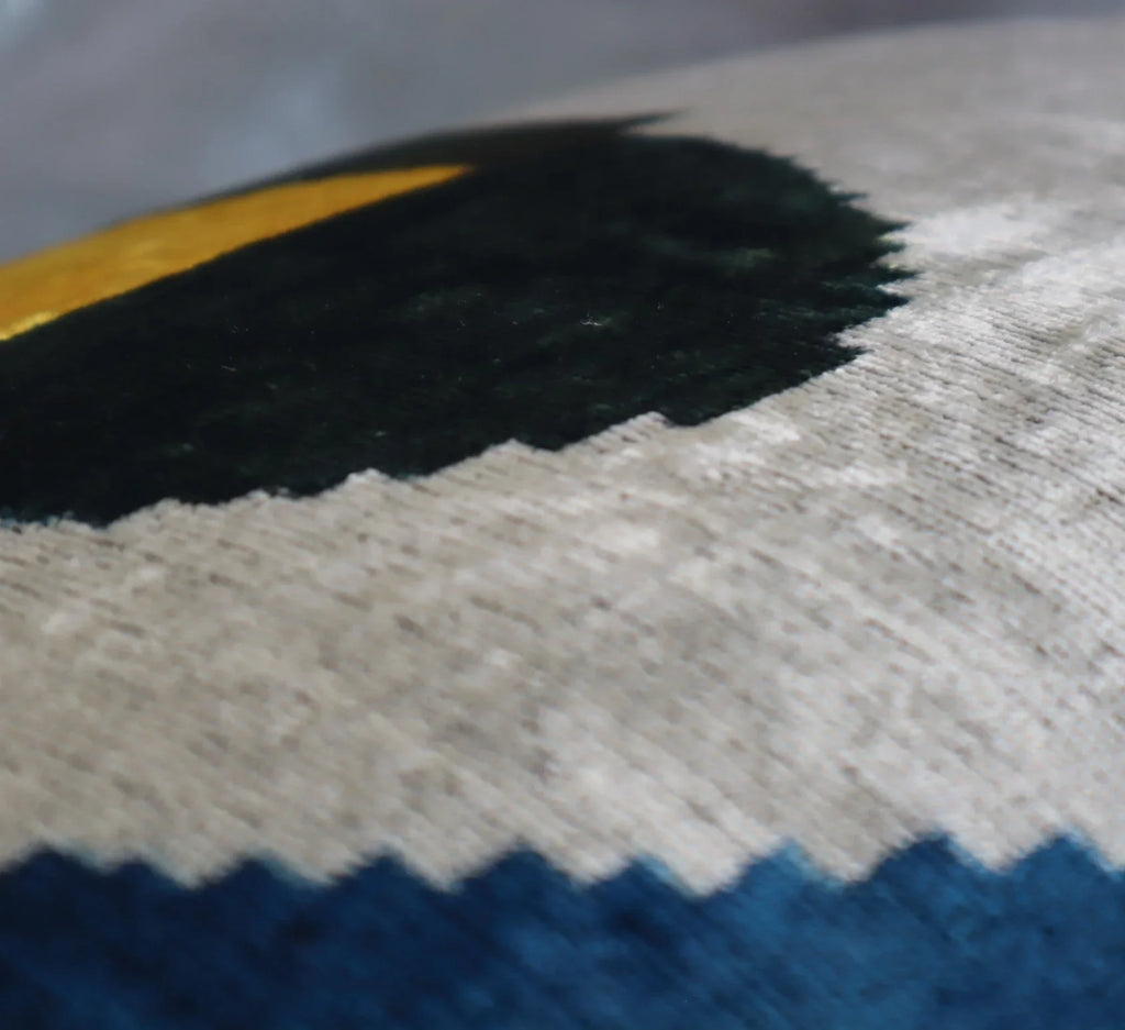 Canvello Silver Black Gold Handmade 16x24 Silk Velvet Pillow, Organic Veg Dyed, Down/Feather Filled Canvello