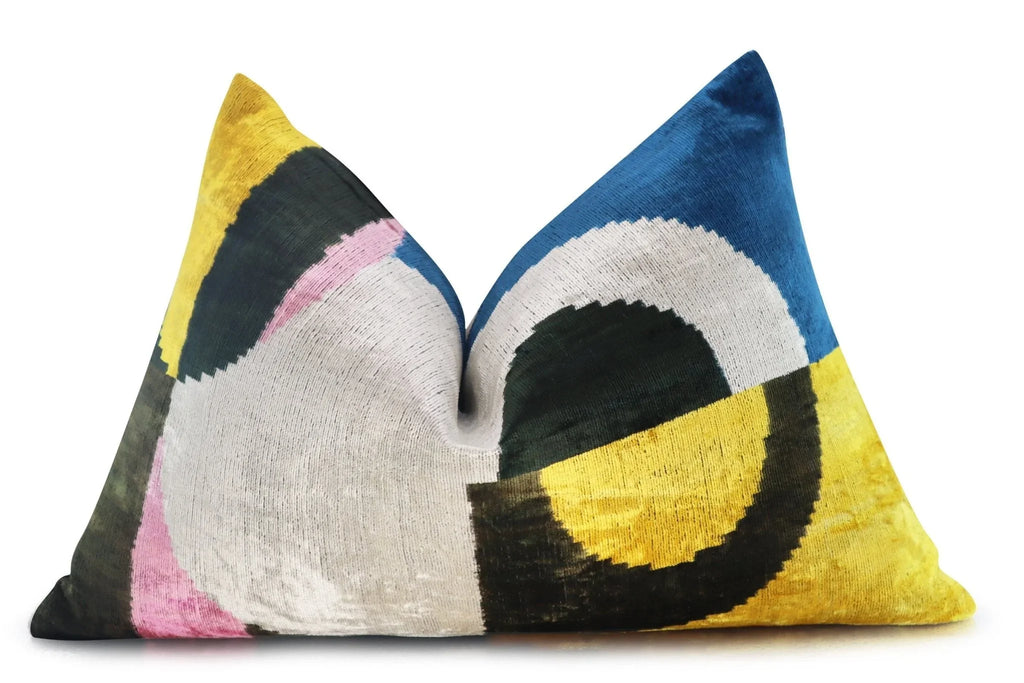 Canvello Silver Black Gold Handmade 16x24 Silk Velvet Pillow, Organic Veg Dyed, Down/Feather Filled Canvello