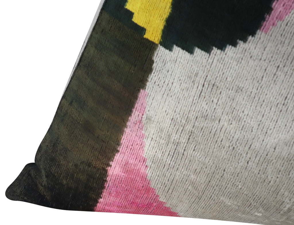 Canvello Silver Black Gold Handmade 16x24 Silk Velvet Pillow, Organic Veg Dyed, Down/Feather Filled Canvello