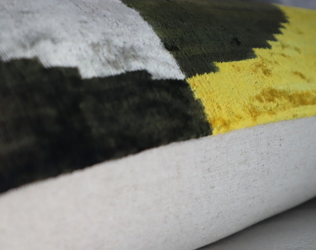 Canvello Silver Black Gold Handmade 16x24 Silk Velvet Pillow, Organic Veg Dyed, Down/Feather Filled Canvello