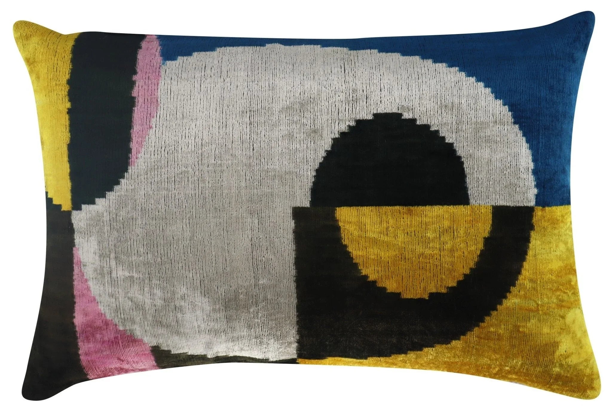 Canvello Silver Black Gold Handmade 16x24 Silk Velvet Pillow, Organic Veg Dyed, Down/Feather Filled Canvello