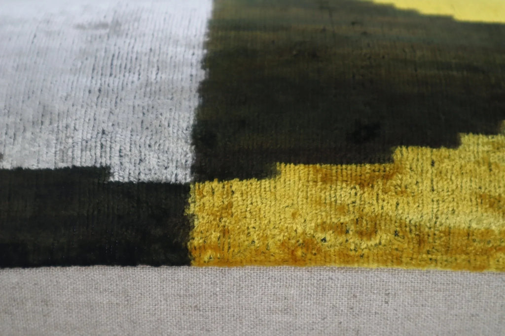 Canvello Silver Black Gold Handmade 16x24 Silk Velvet Pillow, Organic Veg Dyed, Down/Feather Filled Canvello