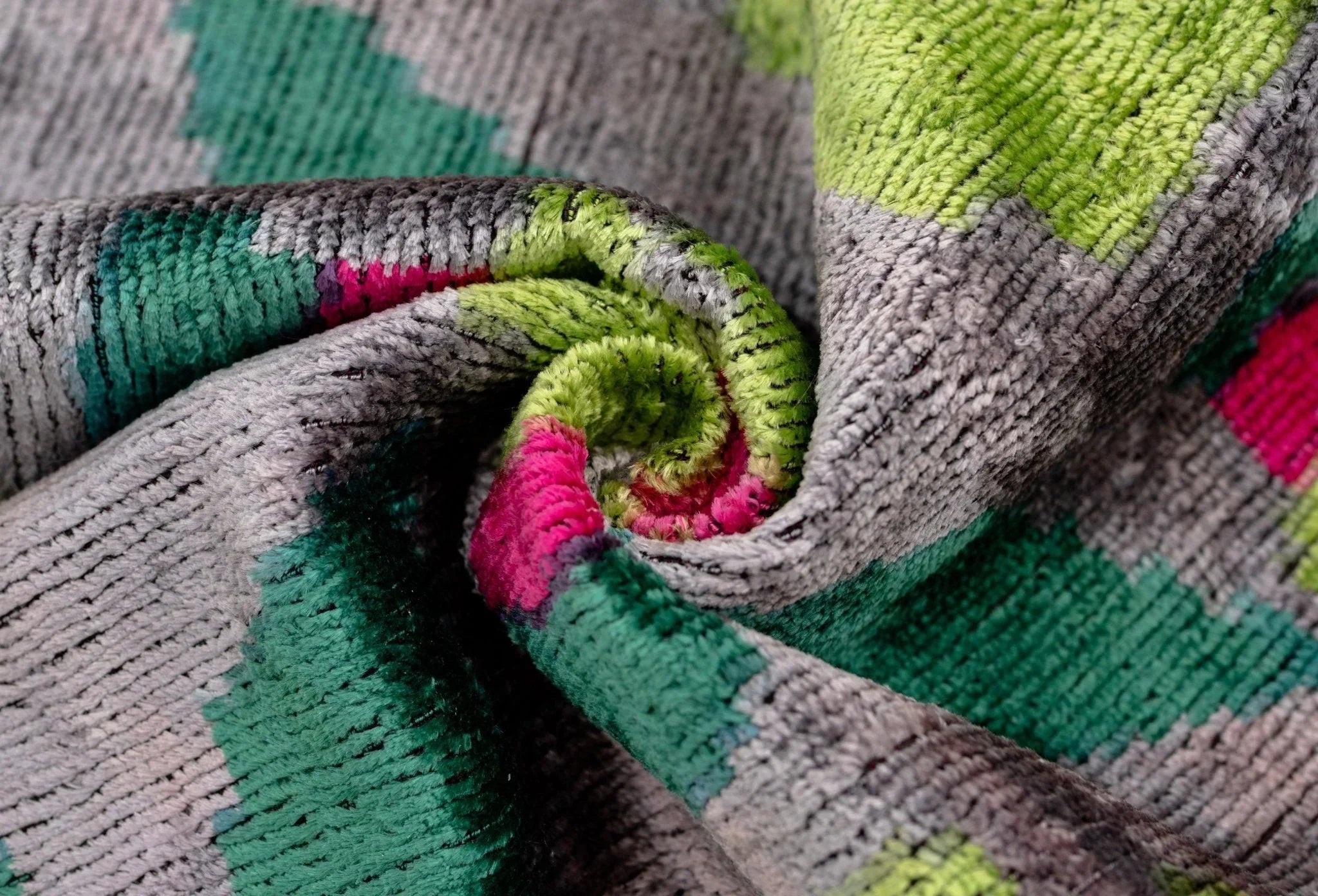 Canvello Unique Gray Green THROW PILLOW + Down INSERT, Invisible Zipper, Couch Cushion, Handmade Luxury Fabric, Decorative Soft Silk Velvet  16"x24" Canvello