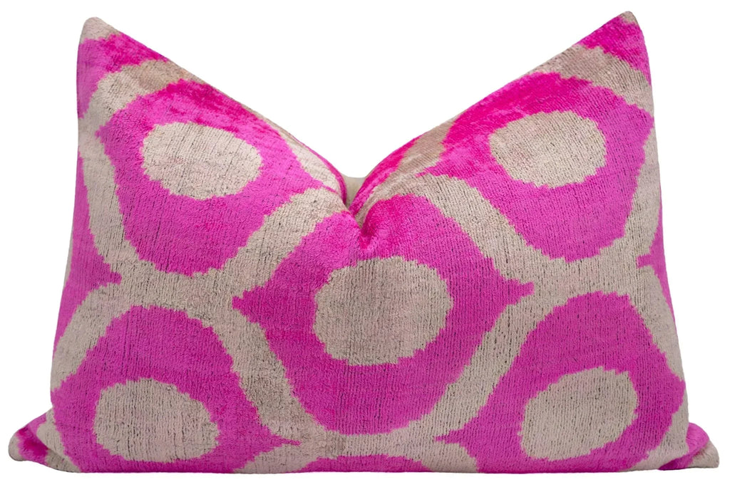 Canvello Vibrant 16x24 in Pink Geometric Trellis Throw Pillow - Modern Fuchsia and White Plush Cushion for Home Décor Canvello