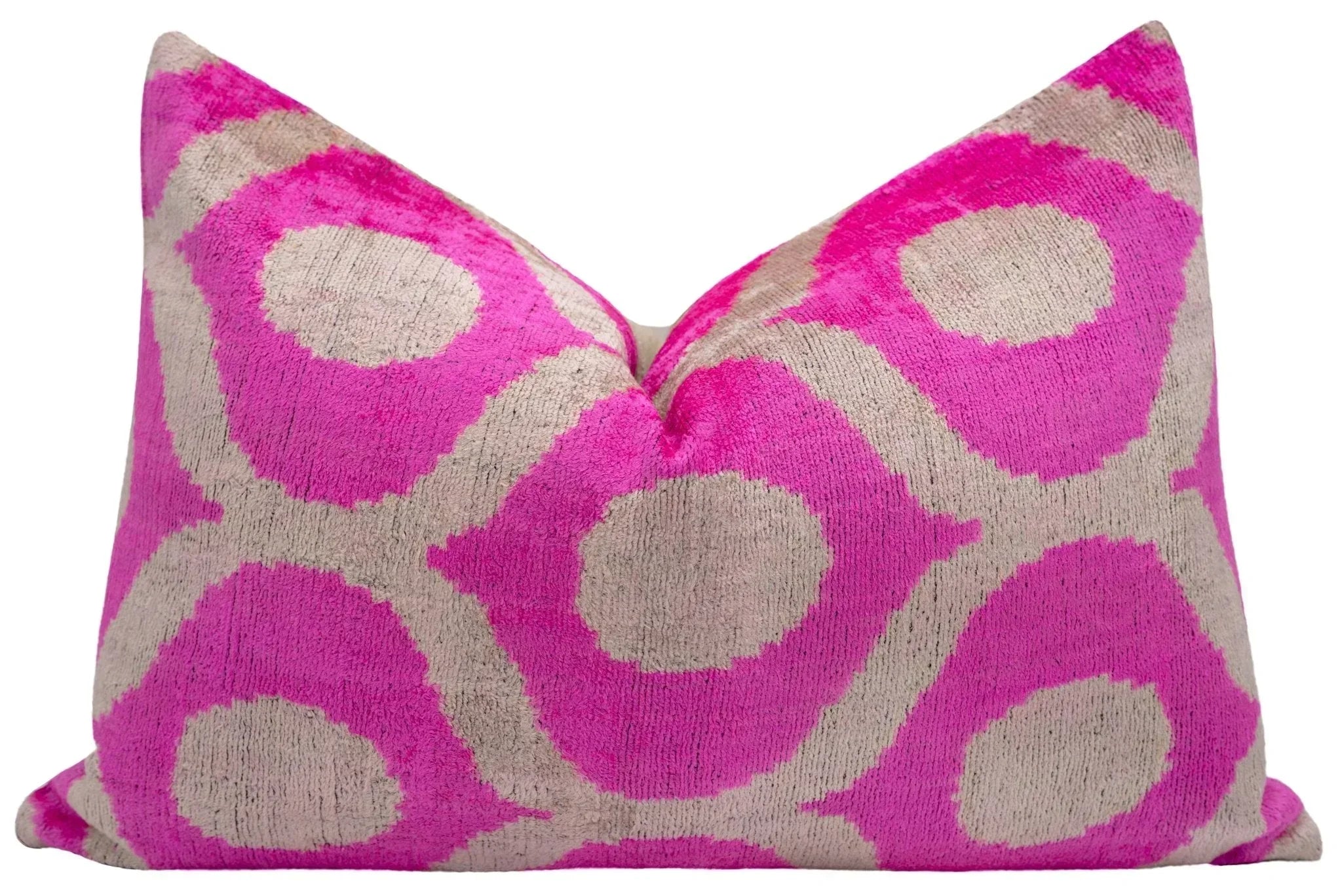Canvello Vibrant 16x24 in Pink Geometric Trellis Throw Pillow - Modern Fuchsia and White Plush Cushion for Home Décor Canvello