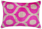 Canvello Vibrant 16x24 in Pink Geometric Trellis Throw Pillow - Modern Fuchsia and White Plush Cushion for Home Décor Canvello
