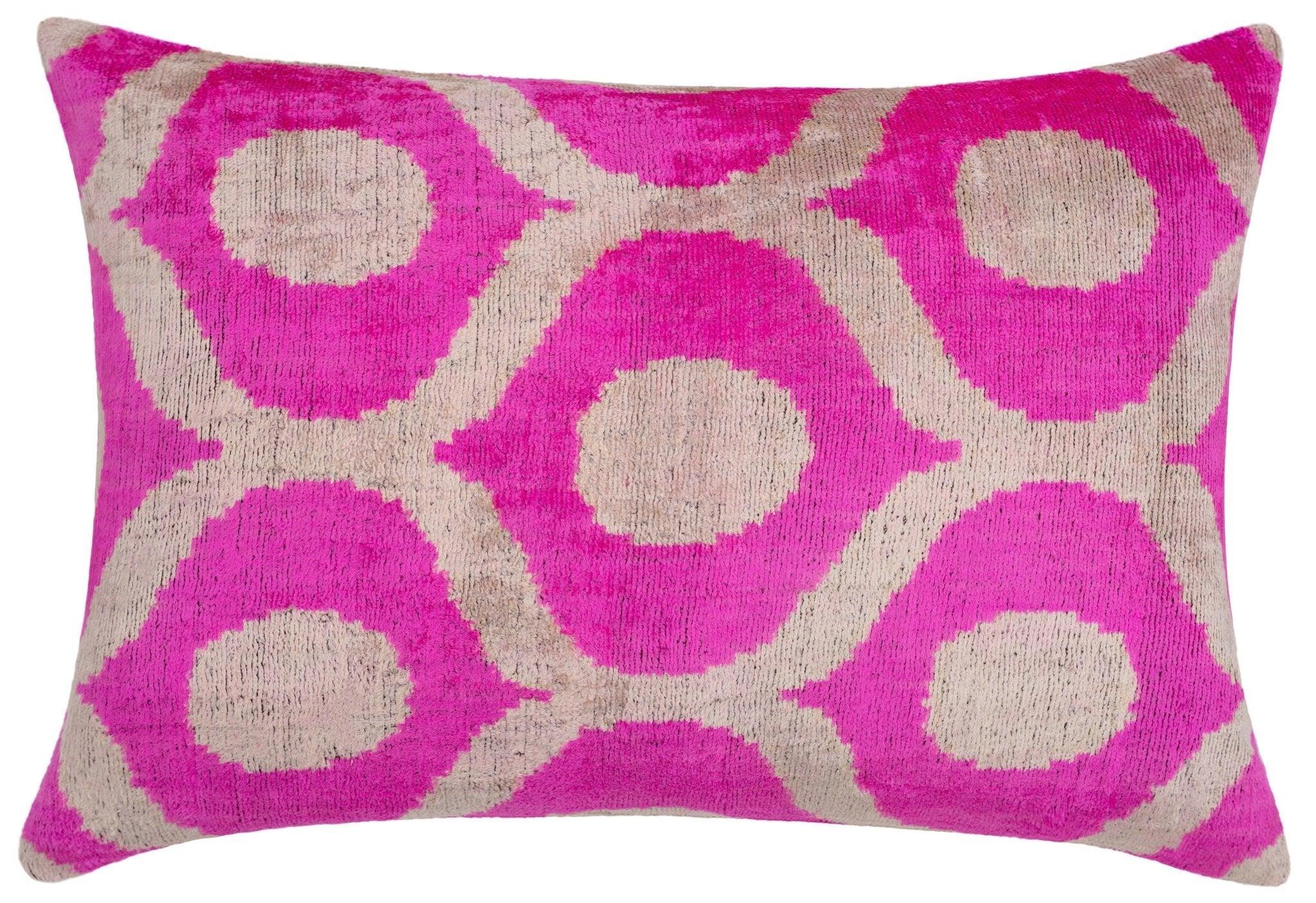 Canvello Vibrant 16x24 in Pink Geometric Trellis Throw Pillow - Modern Fuchsia and White Plush Cushion for Home Décor Canvello