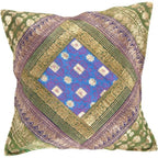 Canvello Vintage Design Sari Silk Square Pillow - 16" X 16" Canvello