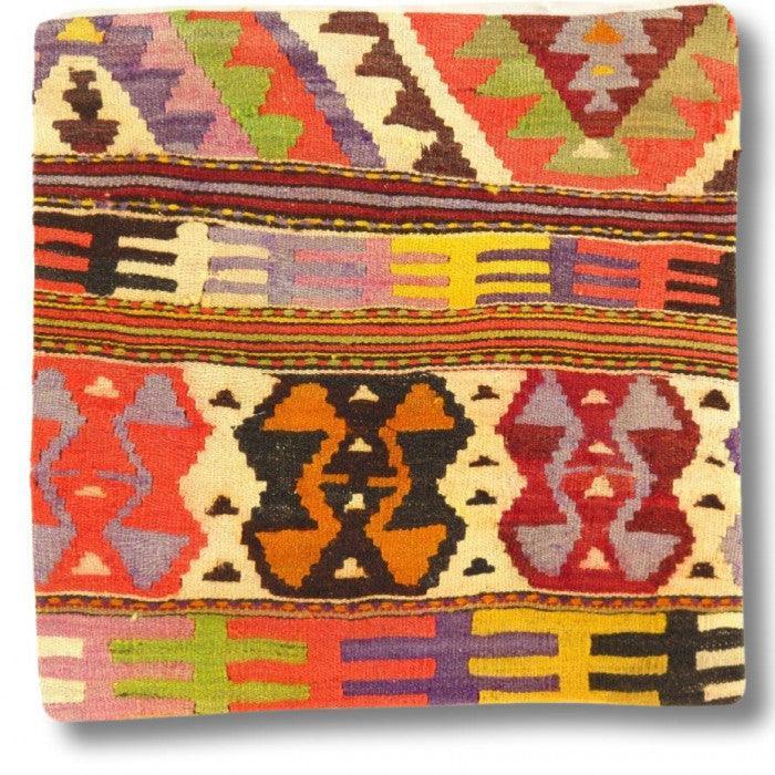 Canvello Vintage Hand Knotted Turkish Kilim Pillow - 20"x 20" Canvello