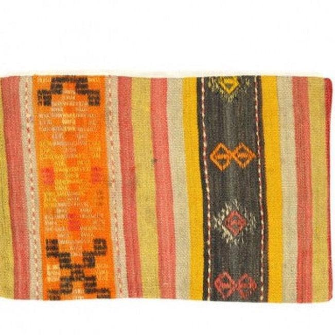 Canvello Vintage Turkish Hand Knotted Kilim Pillow - 16" x 24" Canvello