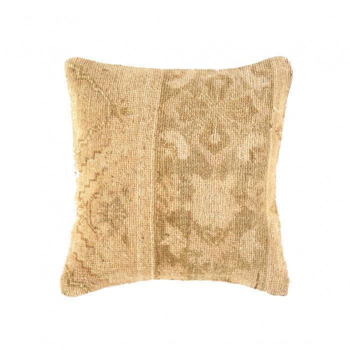 Canvello Vintage Turkish Hand Knotted Rug Pillow - 16" X 16" Canvello