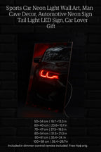 Car LED Plexiglass Wall Sign with Dimmer – UV‑Printed Neon Garage Art Peony Atelier