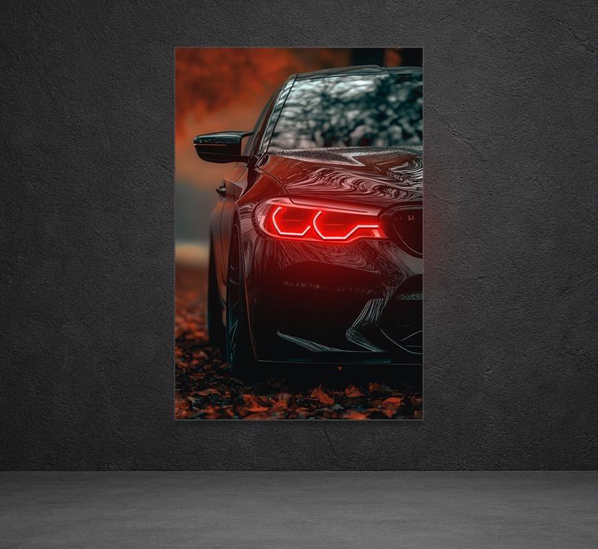 Car LED Plexiglass Wall Sign with Dimmer – UV‑Printed Neon Garage Art Peony Atelier