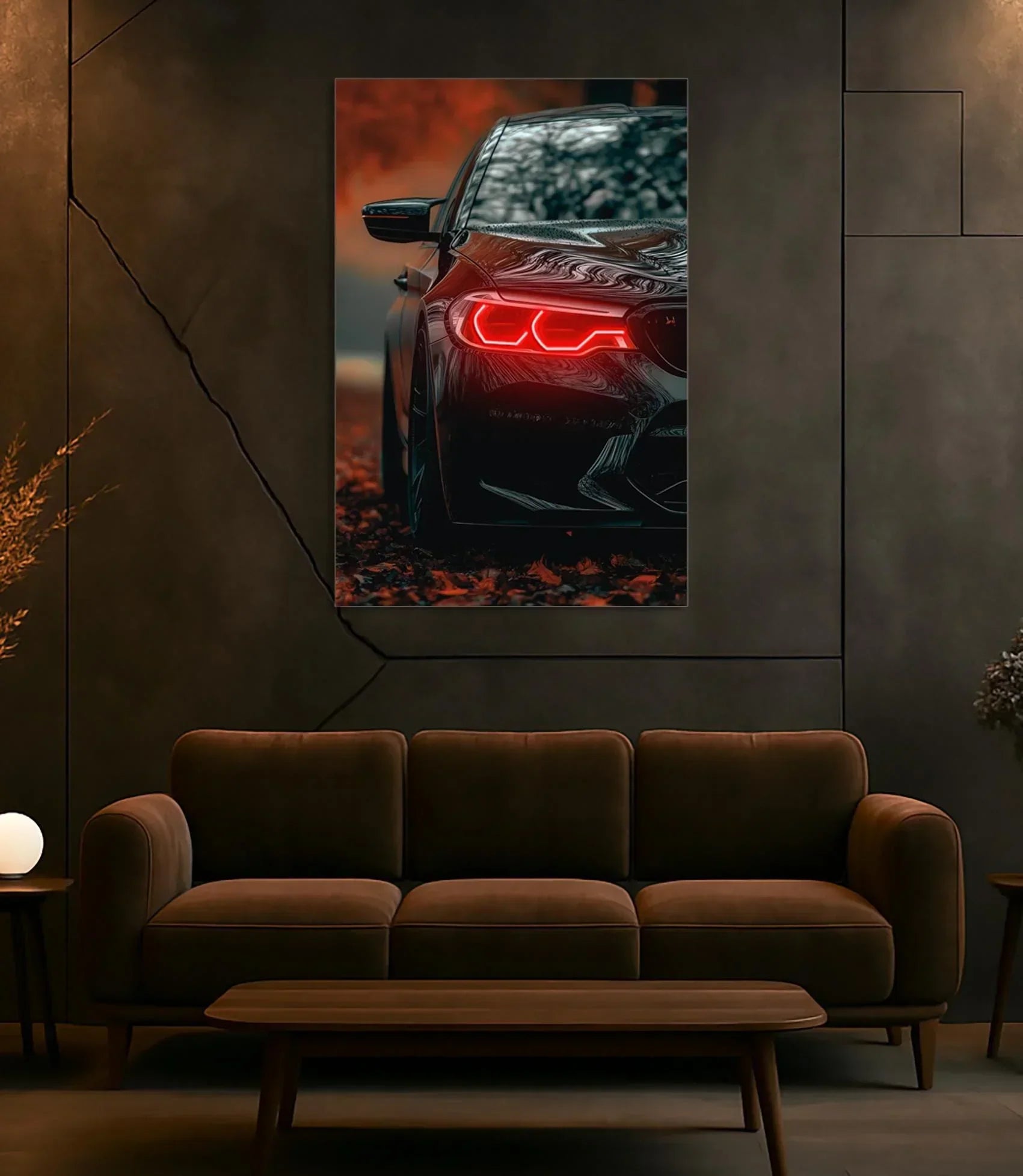 Car LED Plexiglass Wall Sign with Dimmer – UV‑Printed Neon Garage Art Peony Atelier