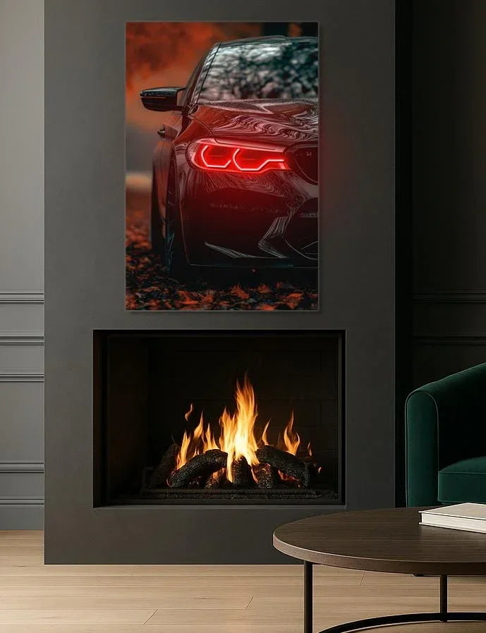 Car LED Plexiglass Wall Sign with Dimmer – UV‑Printed Neon Garage Art Peony Atelier