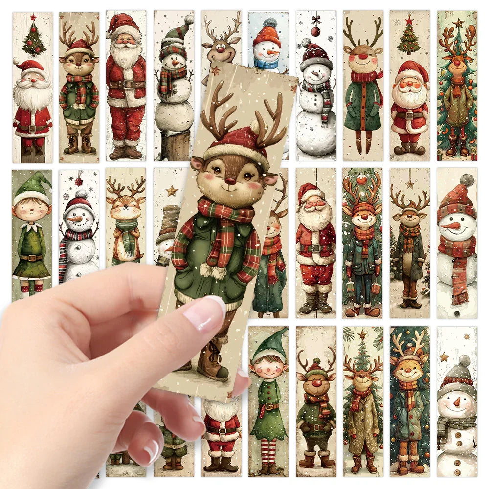 Cardboard Christmas Bookmarks Set with Student and Teacher Designs - House Of Avana