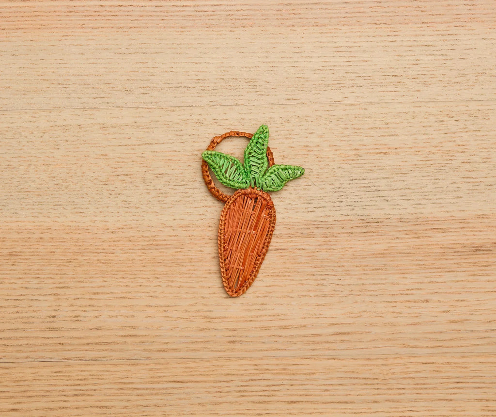 Carrot Napkin Ring – 3.5” Handwoven Iraca Palm – Artisan Spring Table Decor from Colombia Payton James