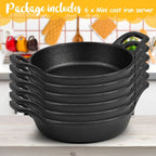 6 Pack Mini Cast Iron Skillets 6.3 X 6.3 X 1.5 Inch Cast Iron Pan Small Ramekin Set Black Casserole Dish... - House Of Avana [[SKU:HOA-CKW-003]]