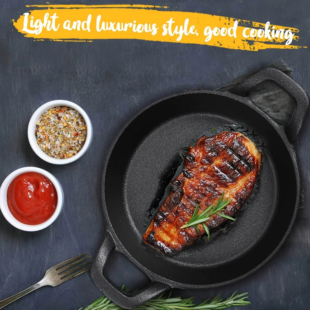 6 Pack Mini Cast Iron Skillets 6.3 X 6.3 X 1.5 Inch Cast Iron Pan Small Ramekin Set Black Casserole Dish... - House Of Avana