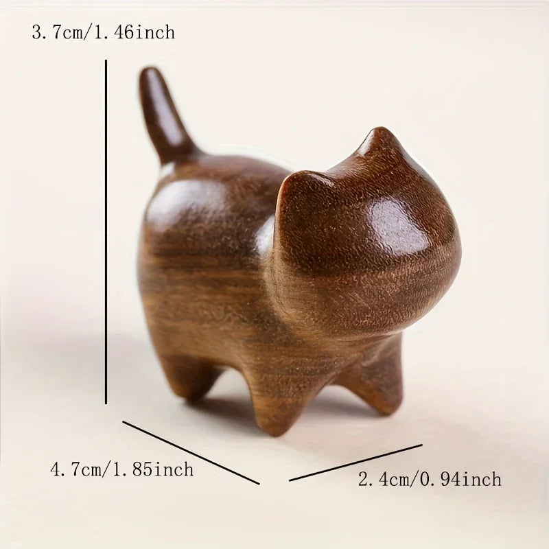 Cat Pen Holder - Solid Wood Desk Organizer