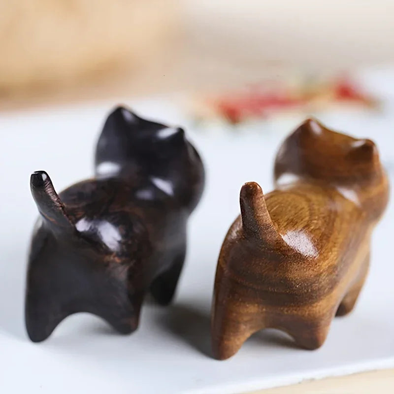 Cat Pen Holder - Solid Wood Desk Organizer