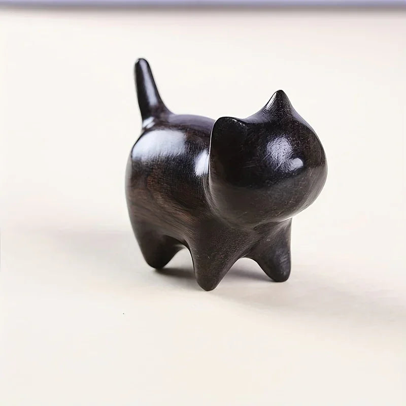 Cat Pen Holder - Solid Wood Desk Organizer