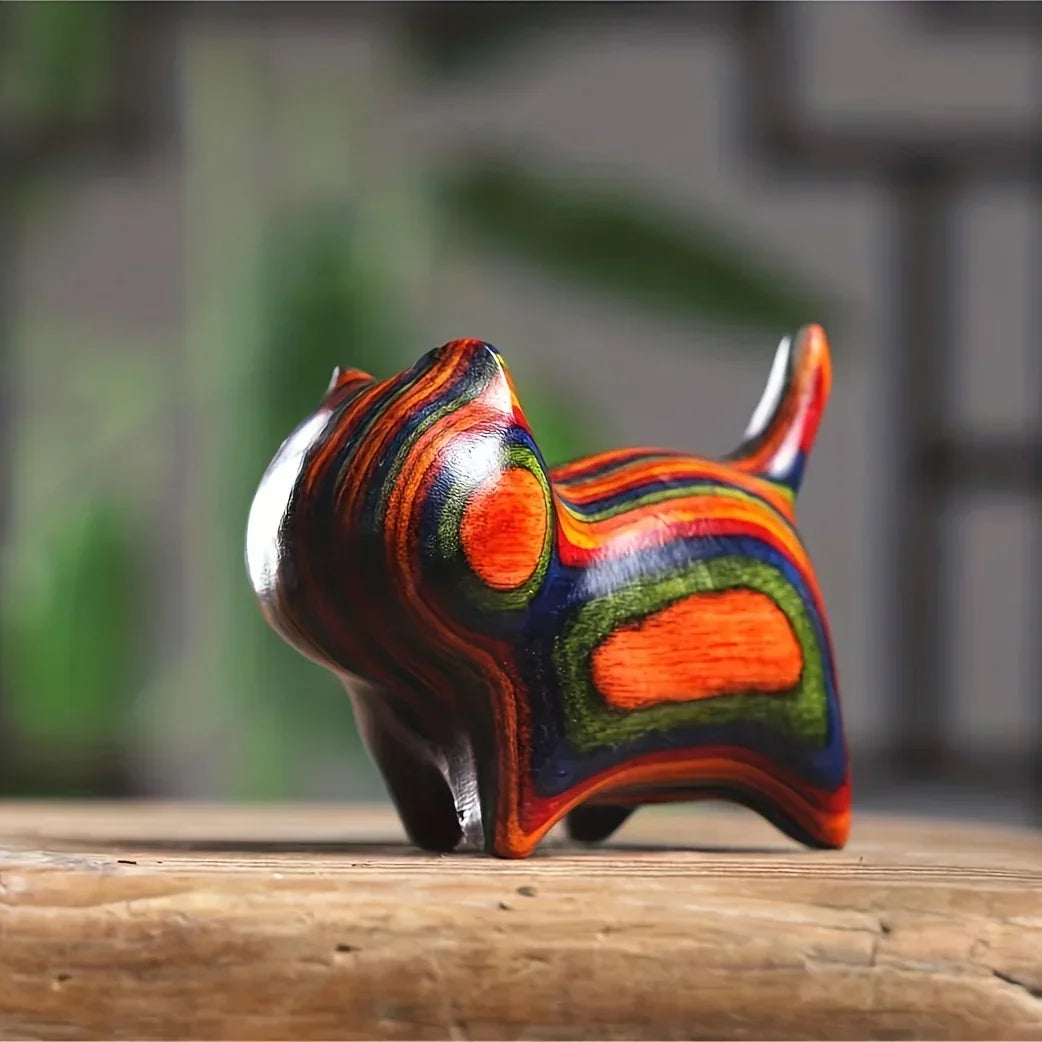 Cat Pen Holder - Solid Wood Desk Organizer