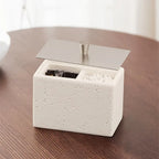 Resin Bathroom Containers with Lids Bathroom Organizer Storage Swabs Can Dental floss Can q-tip Storage Toothpick Holder Bathroom Canister Vanity Storage Jars Organizer for Swabs,Bath Salts Makeup Sponges Bath salt tank, Cani House Of Avana