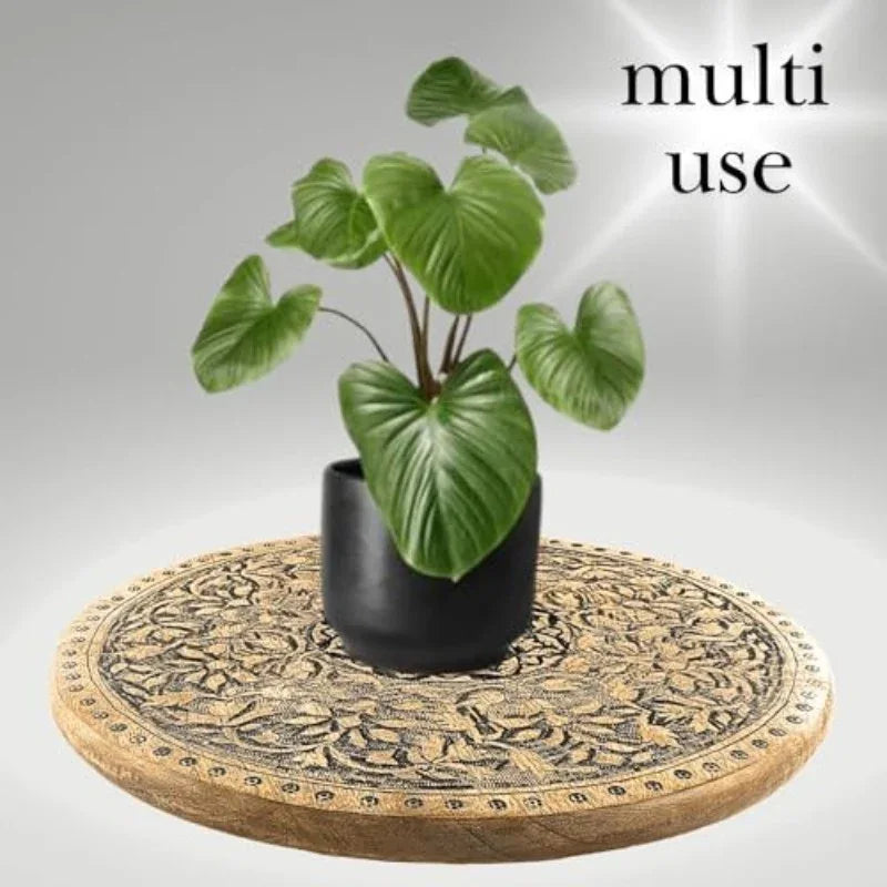 Wooden Tray - Rustic Serving Circle