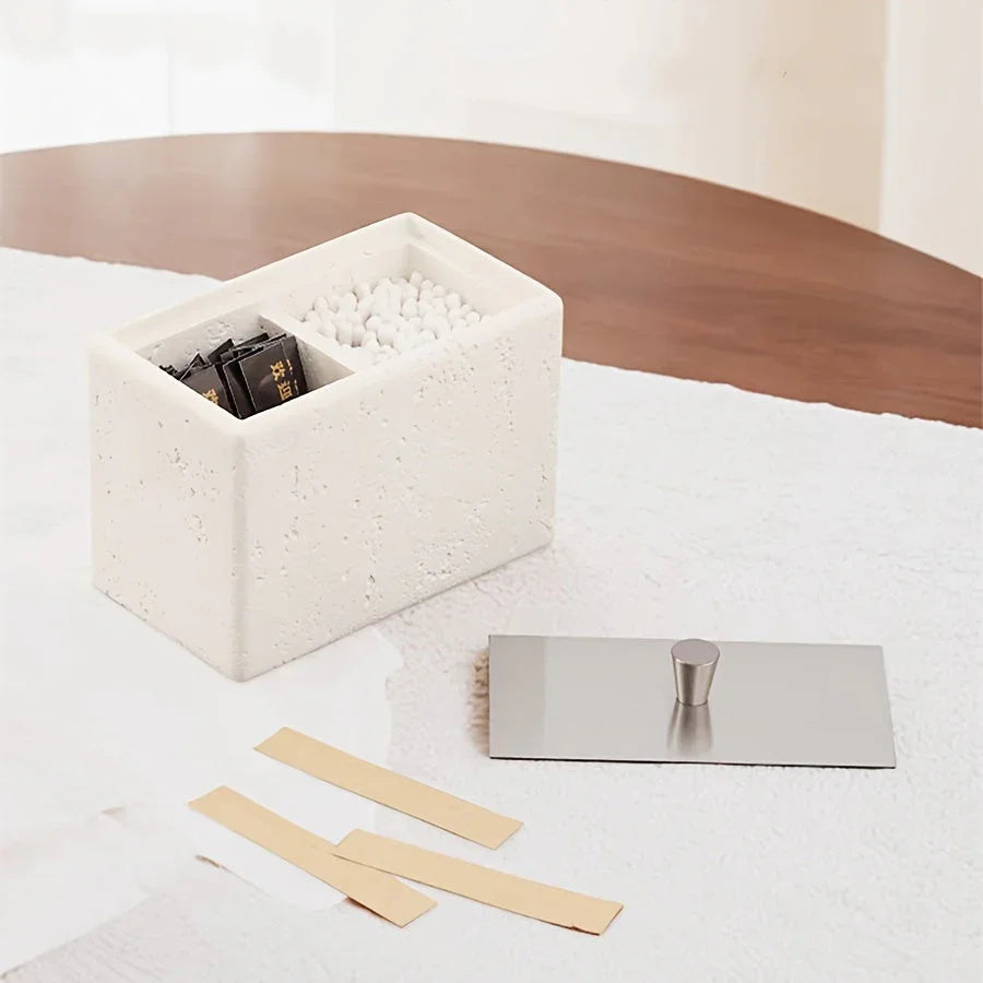 Resin Bathroom Containers with Lids Bathroom Organizer Storage Swabs Can Dental floss Can q-tip Storage Toothpick Holder Bathroom Canister Vanity Storage Jars Organizer for Swabs,Bath Salts Makeup Sponges Bath salt tank, Cani House Of Avana