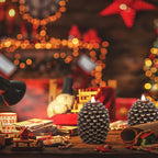 2 Pack Realistic Flickering Pine Cone LED Candles Battery Operated with 6-Hour Timer, Unscented Flameless Wax Candles with Glitter Accents, Oval Shape & Flat Wick for Christmas Holiday Home Decor (Living Room, Tabletop), Fest House Of Avana