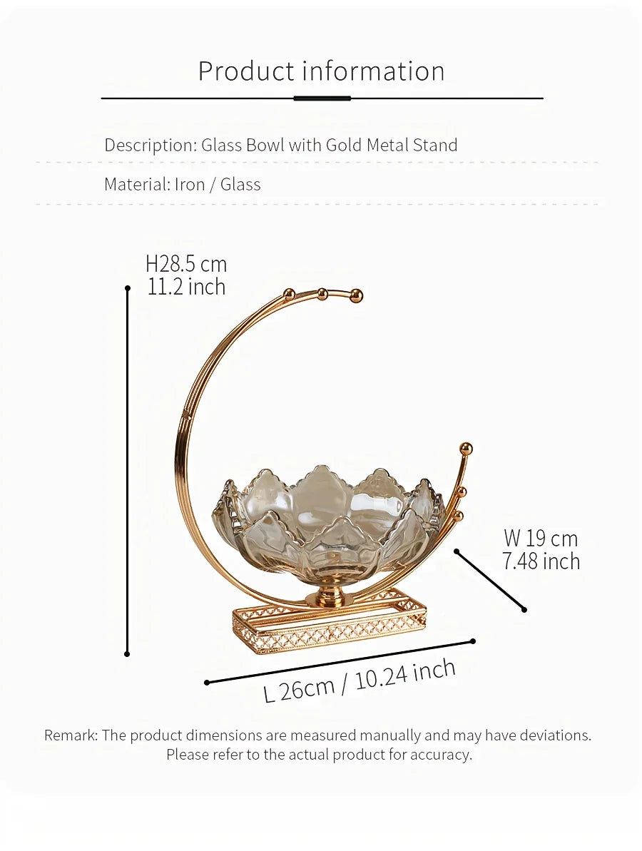 Gold Decor Bowl - Lotus Design Centerpiece